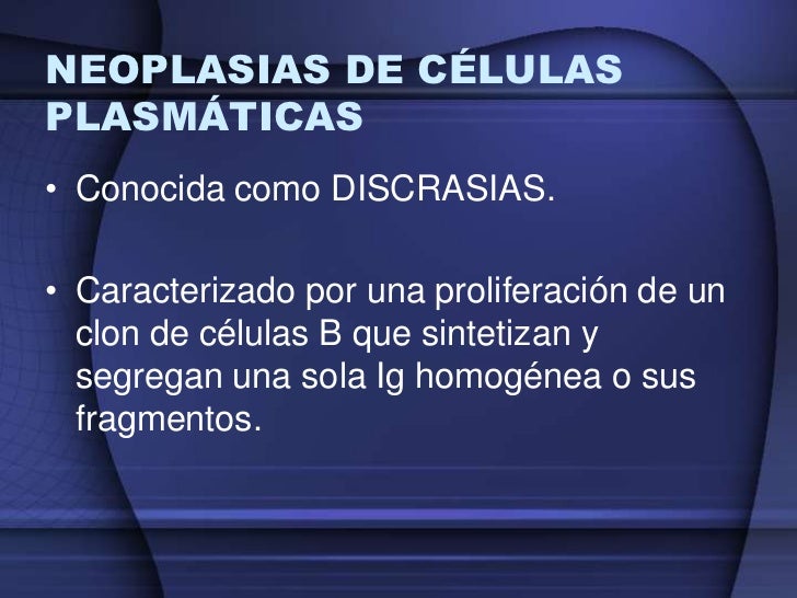discrasias celulas plasmaticas